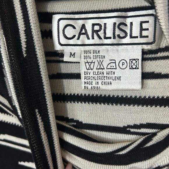 Silk blend Black & White pull-over sweater by Carlisle - Picture 1 of 7